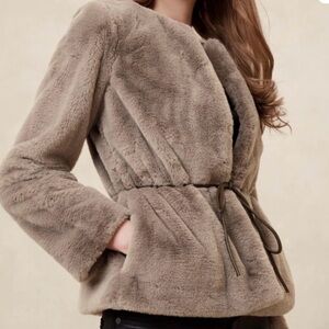 Banana Republic Tan Faux Fur Jacket